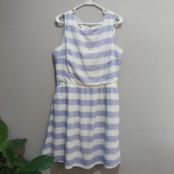 BEACHLUNCHLOUNGE Striped Linen Blend Beach Dress - Picture 1 of 6
